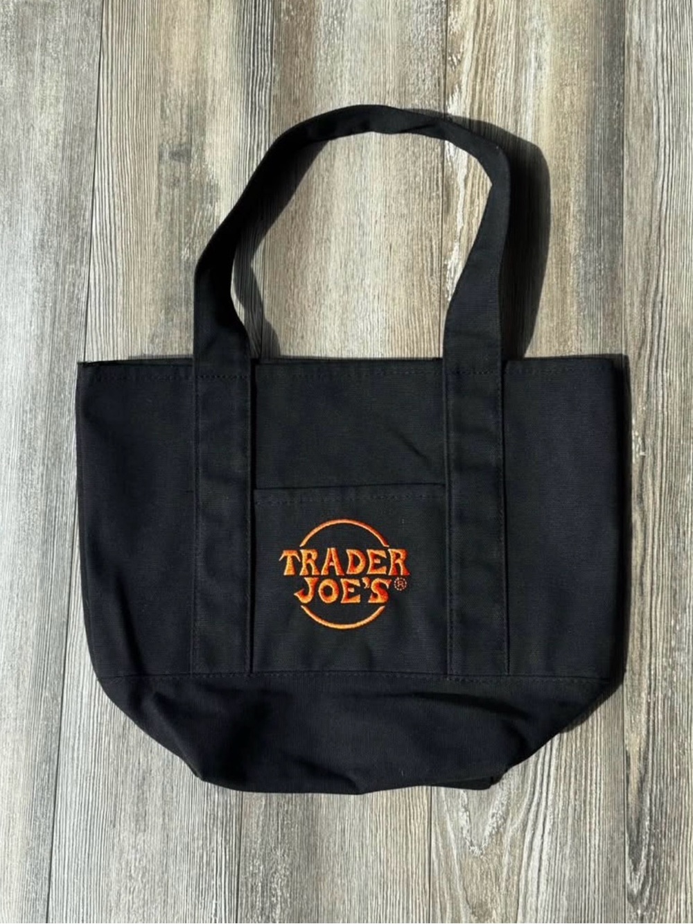 Trader Joes Mini Tote / Black & Orange